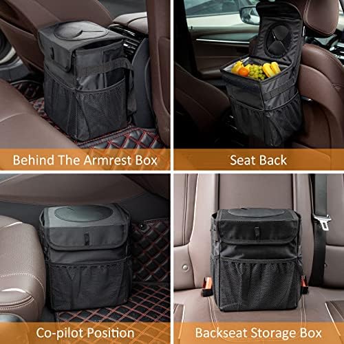 Car Trash Can Pack of 2 Foldable Garbage Bin Leakproof 2.3 Gallons Car Trash - Image 6