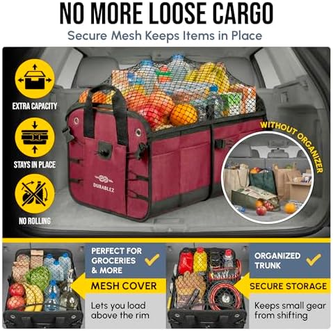5-Section Modular Extra Large Trunk Organizer System, Cherry Red - Image 6