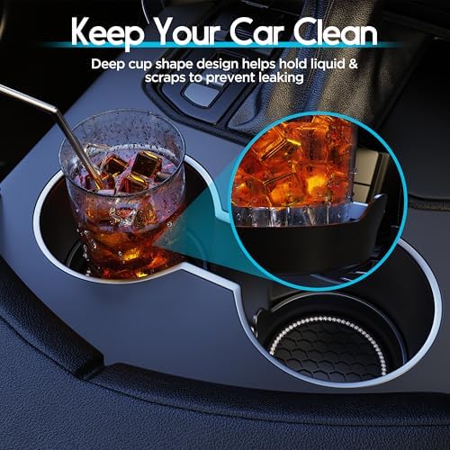Amooca 2-Pack Car Cup Holder Coaster Bling Crystal Rhinestone Car Interior - Image 4
