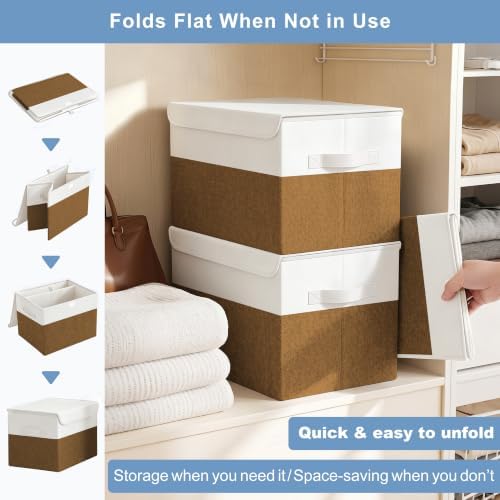 Large 17" 42 Quarts Collapsible Stackable Storage Bins - Image 7