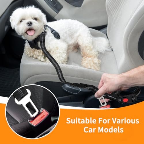 BWOGUE Dog Seat Belt for Car, Headrest Restraint Reflective Bungee, 1 Pack - Image 5