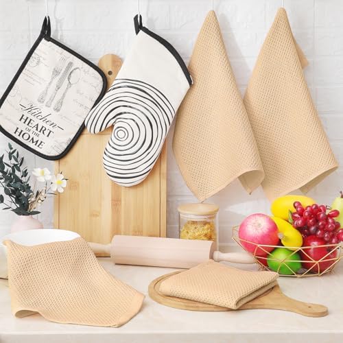 Homaxy 100% Cotton Waffle Weave Kitchen Dish Cloths 6-Pack - Image 6