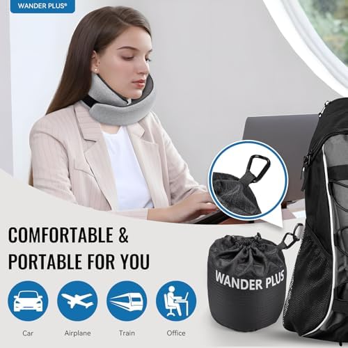 WANDER+® Travel Neck Pillow, Pure Memory Foam Neck Pillow - Image 2