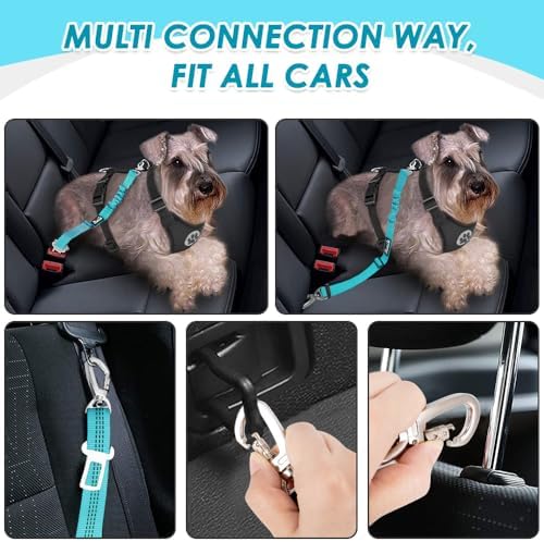 SlowTon Dog Seatbelt, 2 Pack Adjustable Heavy Duty Dog Safety Seat Belt - Image 2