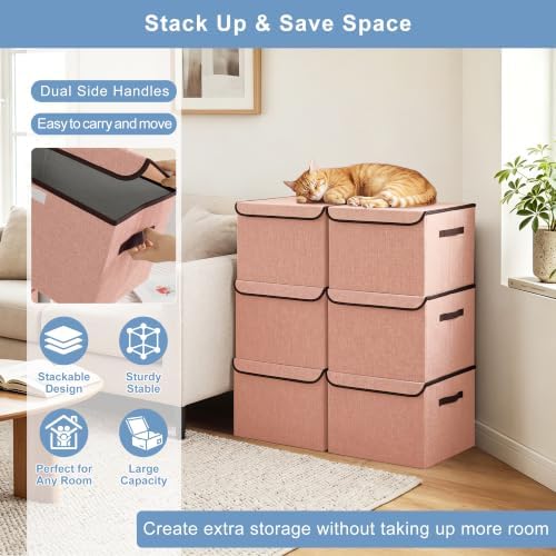 Bagnizer Linen Fabric Foldable Storage Cube Bin Organizer Basket - Image 5