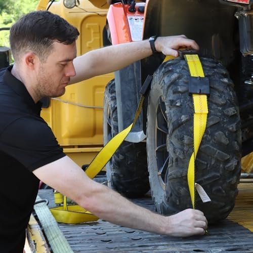 3-Point Car Hauler Straps for Truck/UTV/ATV/Wheel Securing - Image 2