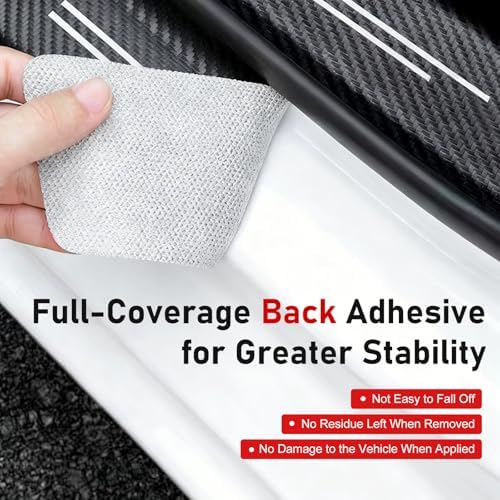 4 PCS Car Door Sill Protector, Carbon Fiber Leather Threshold Guard Strips - Image 5