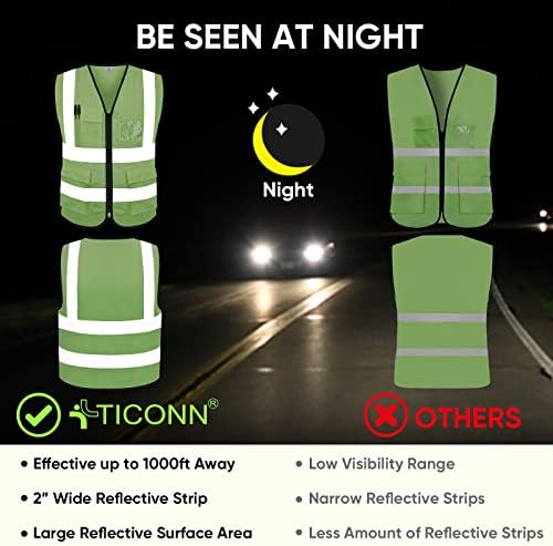 TICONN High Visibility Reflective Safety Vest - Image 3