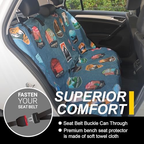 Back Seat Cover for Car Trucks Van SUV Jeep, Waterproof Rear Bench Towel Seat - Image 2