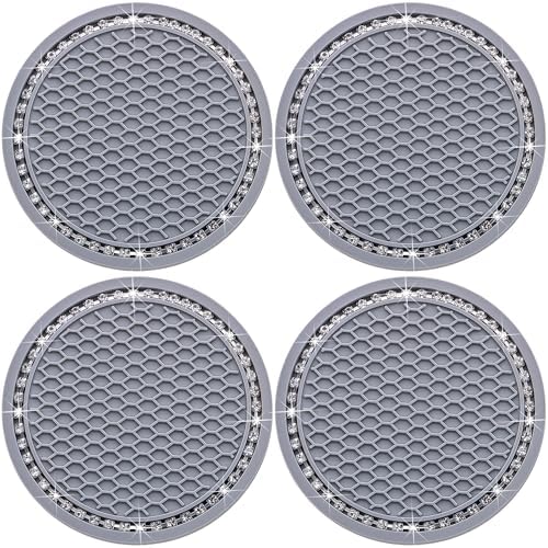 4PCS Bling Cup Holder Coaster, 2.75 Inch Auto Car Cup Holder Insert Coasters by MEAJOO