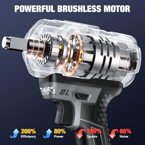 SOARFLY Cordless Impact Wrench 1/2", 900 Ft-Lbs, 2x4.0Ah Batteries - Image 2