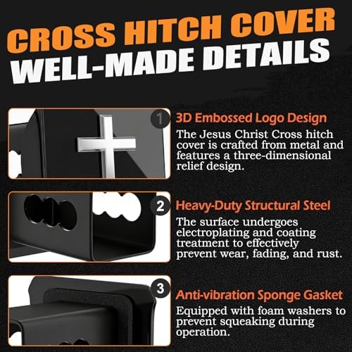Metal Jesus Christ Cross Hitch Cover - Image 3