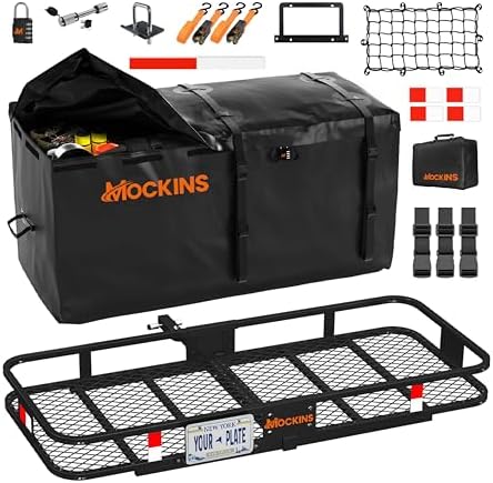 Mockins 60"x24"x6" Heavy Duty Trailer Hitch Cargo Carrier w/ 500 Lbs. Cap by Mockins
