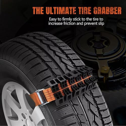 2PCS Strong Grip Tire Traction Straps, Emergency Anti Skid Straps - Image 2