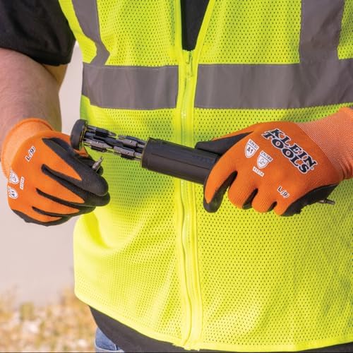 KLEIN TOOLS 60582 Work Gloves, Knit Dipped Cut Resistant ANSI A1 Nitrile Coated - Image 6