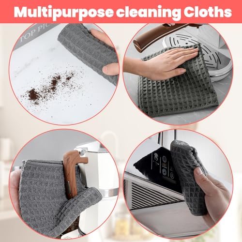 4Pack Waffle Weave Microfiber Towel, 11.8"Microfiber Espresso Towels - Image 6