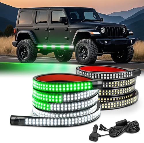 Nilight 2PCS 70 Inch Running Board LED Lights Strip Green White by Nilight