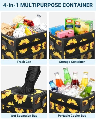 Capolo Car Trash Can with Lid, Leakproof Car Garbage Can Car Trash Bag - Image 5