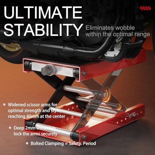 Aluminum Motorcycle Scissor Lift Jack, 1100LBS Heavy Duty - Image 3