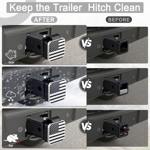 UYYE 2 Inch Rubber Trailer Hitch Cover, American Flag Rubber Hitch Tube Cover - Image 6