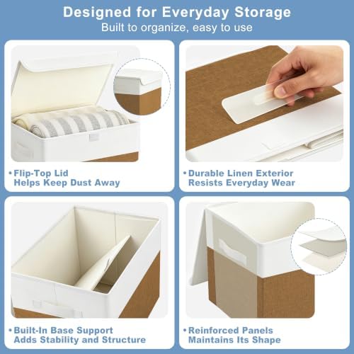 Large 17" 42 Quarts Collapsible Stackable Storage Bins - Image 6