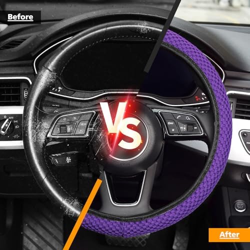 KAFEEK Elastic Stretch Steering Wheel Cover, Universal 15 Inch - Image 5