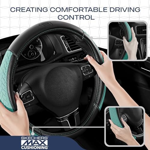Skechers Steering Wheel Cover, Max Cushioning Leather Steering Wheel Cover - Image 5