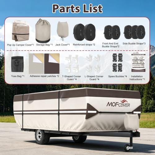 Pop Up Camper Cover, 9 Layers Waterproof 8-10ft RV Cover - Image 5