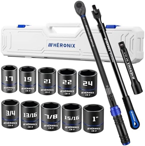13PCS 1/2-Inch Drive Click Torque Wrench Set, Tire Change Kit by Unknown
