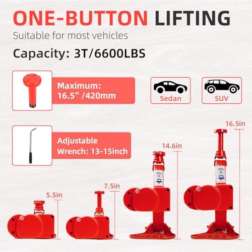 EFFIROSO Premium 10 in 1 Electric Scissor Jack Enhanced Safety 3 Ton Car Jack - Image 3