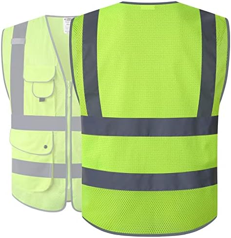 JKSafety Safety Vest for Men Women Reflective Hi Vis JK159 Yellow 5XL - Image 5