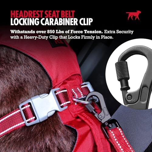 Tuff Pupper Dog Seat Belt for Car Headrest | Adjustable Length Dog Car Harness - Image 3