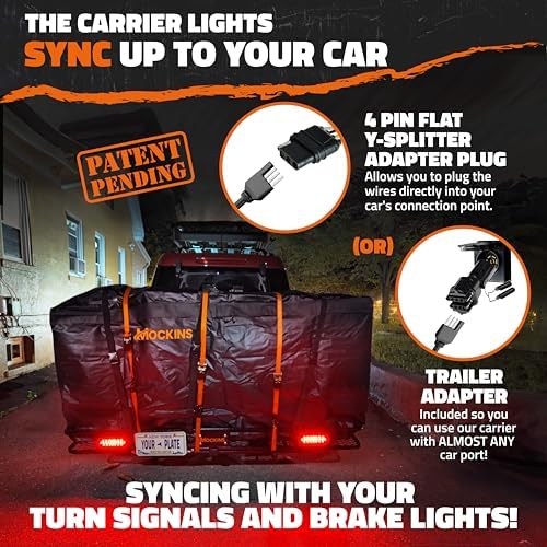 Mockins 72"x36"x6" XXL Folding Trailer Hitch Cargo Carrier w/ 500 Lbs. Cap - Image 2