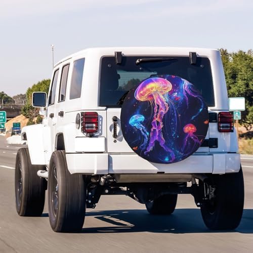 Jellyfish Koi Fish Spare Tire Cover Dust-Proof Wheel Tire Cover Fit Trailer - Image 3