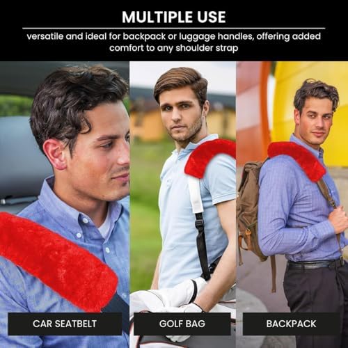 Andalus Genuine Sheepskin Car Seat Belt Cover Pad – Soft Fuzzy, Comfy Fluffy - Image 4
