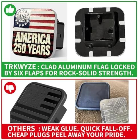 American Flag Hitch Cover, Car Wash Safe, Rust & UV Resistant - Image 3