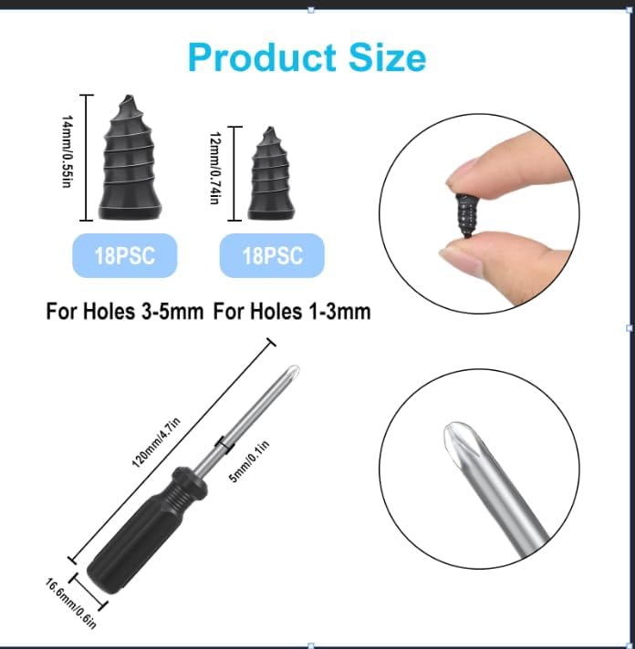 36Pcs Screw-in Tire Plug Kit Quick Fix Emergency Tire Repair Set - Image 2