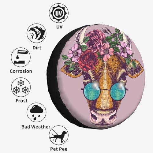 Cow Portrait Spare Tire Cover Cow - Image 4