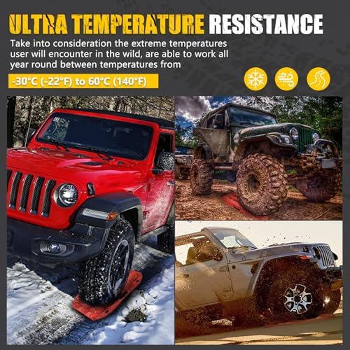 BUNKER INDUST Off Road Traction Boads, Snow Ramps-Red Tire Traction Tool - Image 6
