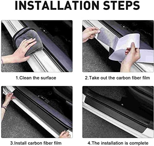 4Pcs Front/Rear Carbon Fiber Car Door Sill Plate Protectors Stickers Door Entry - Image 3