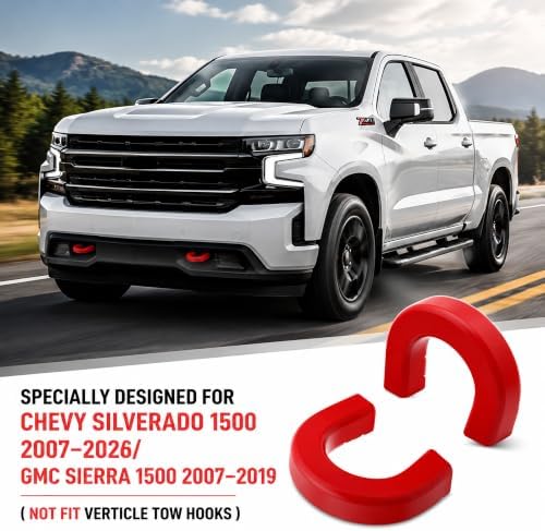 Tow Hook Covers for Silverado 1500 2007-2026 and GMC Sierra 1500 2007-2019 - Image 2