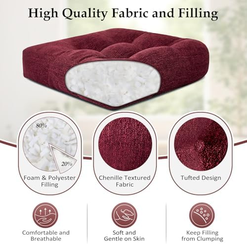 downluxe Chair Cushions for Dining Chairs 2 Pack, Tufted Indoor Chair Pads - Image 2