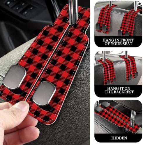 PU Leather Car Seat Hook, Storage Headrest Hanger, Cute Car Backseat Organizer - Image 2