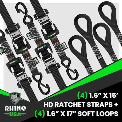 Rhino USA Heavy Duty Ratchet Tie Downs - Image 4