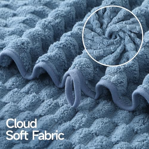 REDKISS Blue Gray Microfiber Bath Towel Large, 31”x 61” 4 Pack - Image 5