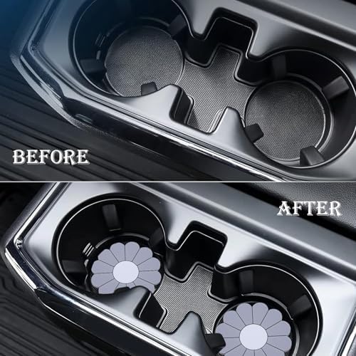 4-Pack Car Cup Holder Coaster Inserts, Daisy Shape, 2.75 Inch Non-Slip Silicone - Image 7