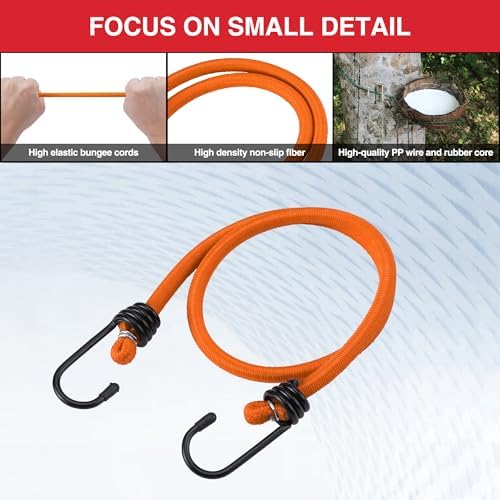 WORKPRO 24" Bungee Cords with Hooks, 4 Pack Heavy Duty Outdoor Bungee Strap - Image 3