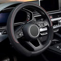 KAFEEK D Shape Steering Wheel Cover, Universal 15 inch by KAFEEK
