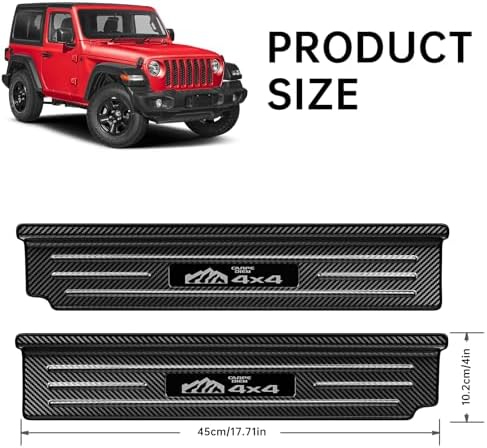 2PCS Door Sill Guards for Jeep Wrangler 2018-2025 2026 JL JLU & 2020-2026 - Image 5