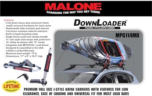 Malone Downloader Folding J-Style Universal Car Rack Kayak Carrier - Image 2